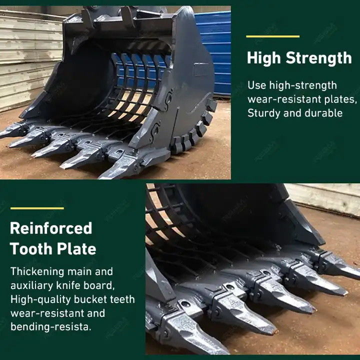 Skeleton Bucket Designed For Backhoe Excavators Weighing Between 1 And 50 Tons