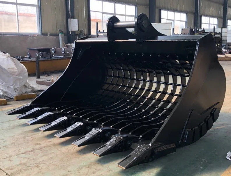 Heavy Duty Skeleton Skid Steer Bucket For Debris Sorting 1-50T