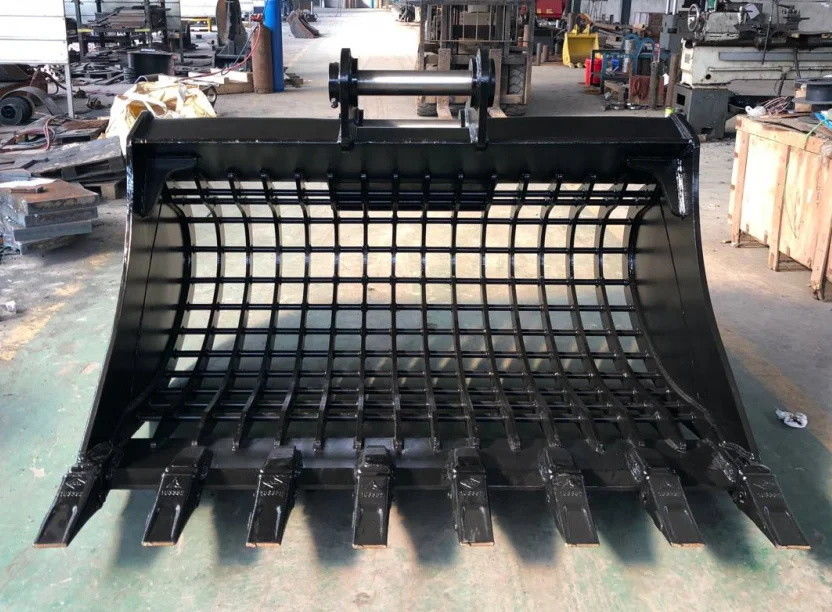Heavy Duty Skeleton Skid Steer Bucket For Debris Sorting 1-50T