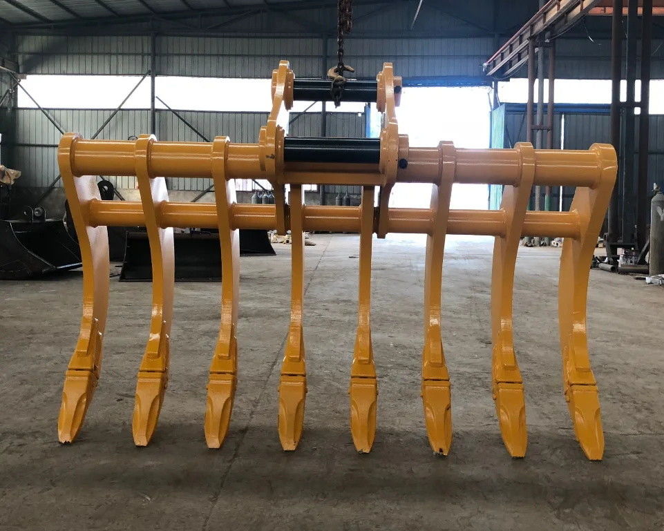Heavy Duty Steel Excavator Root Rake Excavator Rake Attachment For Root Removal