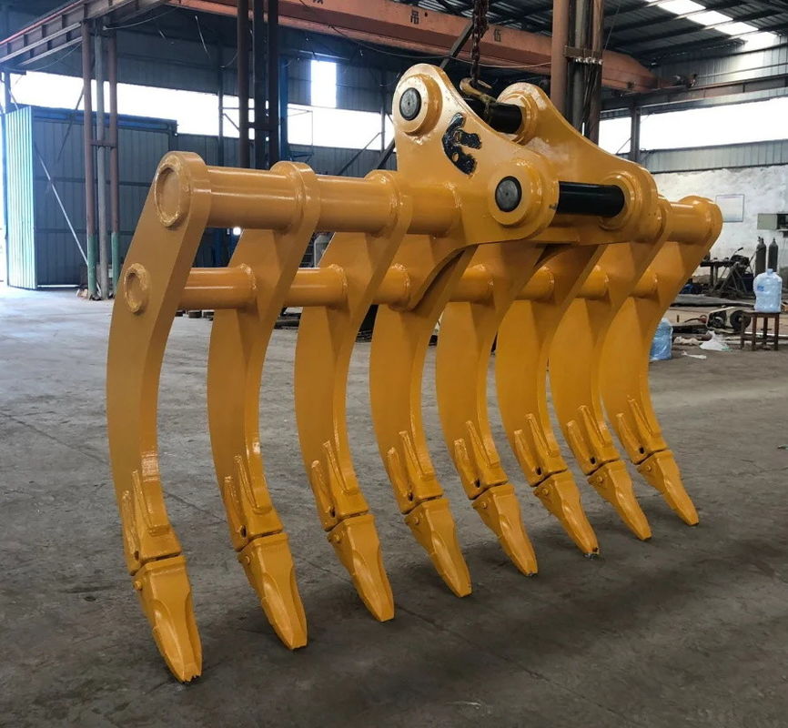 Heavy Duty Steel Excavator Root Rake Excavator Rake Attachment For Root Removal