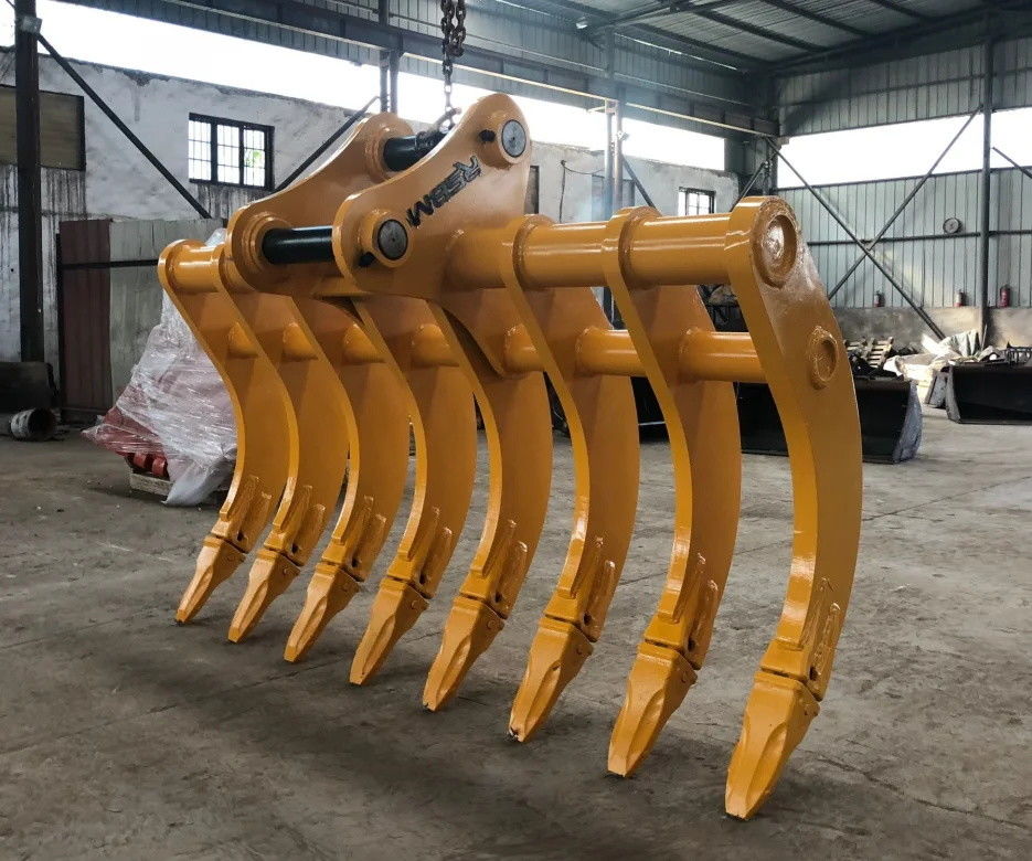 Heavy Duty Steel Excavator Root Rake Excavator Rake Attachment For Root Removal