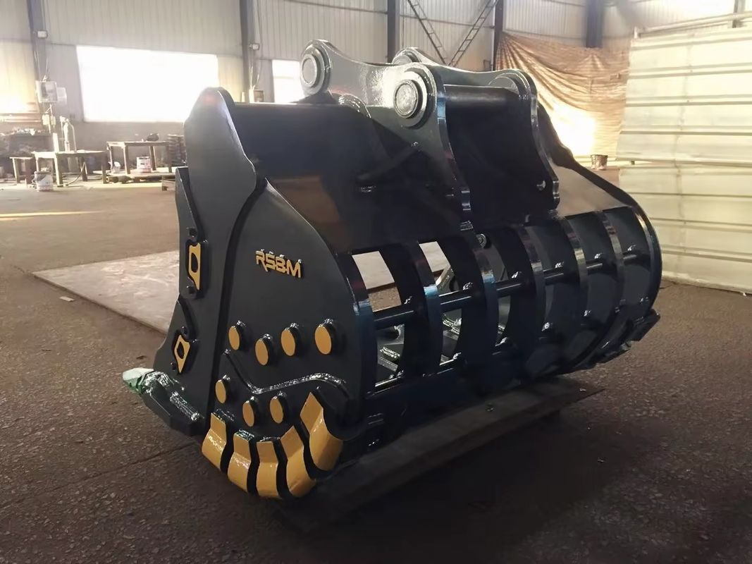 HARDOX450 1-50 Ton Excavator Sieve Bucket For Mining Operations Land Grading