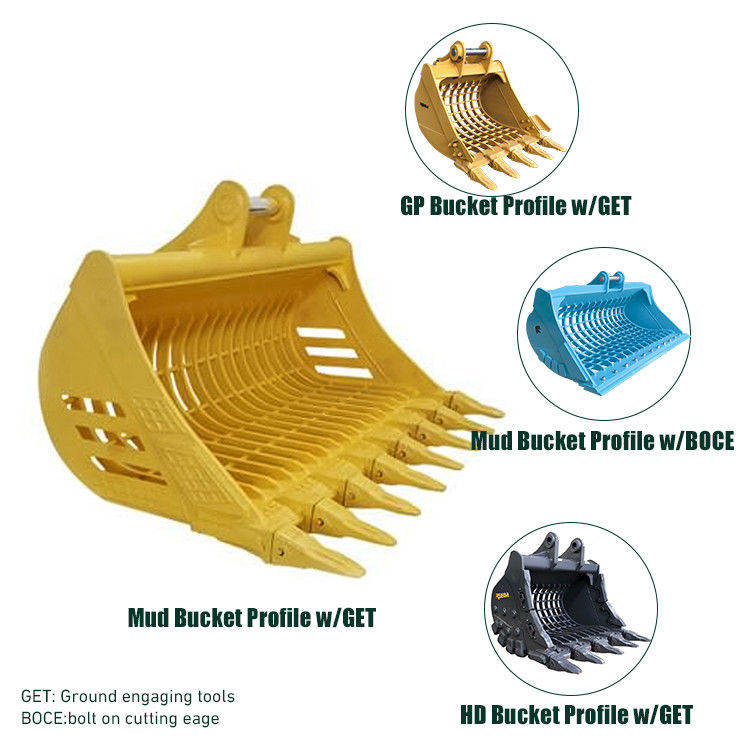 1-80T Excavator Skeleton Bucket Made Of Q355 Material With Customized Bucket Capacity
