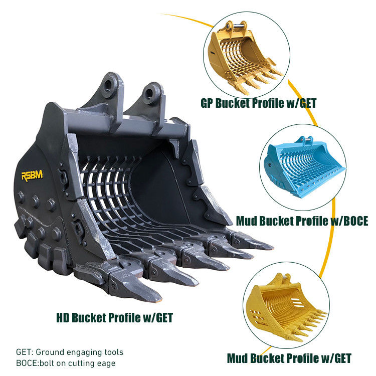 1-80T Excavator Skeleton Bucket Made Of Q355 Material With Customized Bucket Capacity